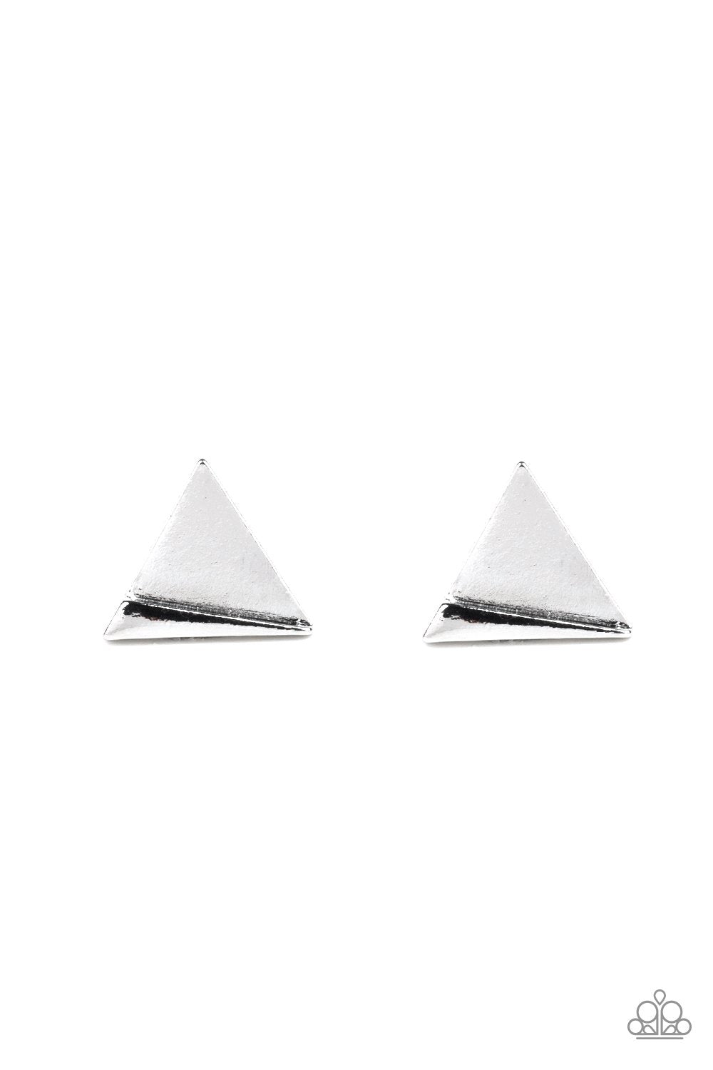 Die TRI-ing Silver Post Earrings - Paparazzi Accessories - lightbox -CarasShop.com - $5 Jewelry by Cara Jewels