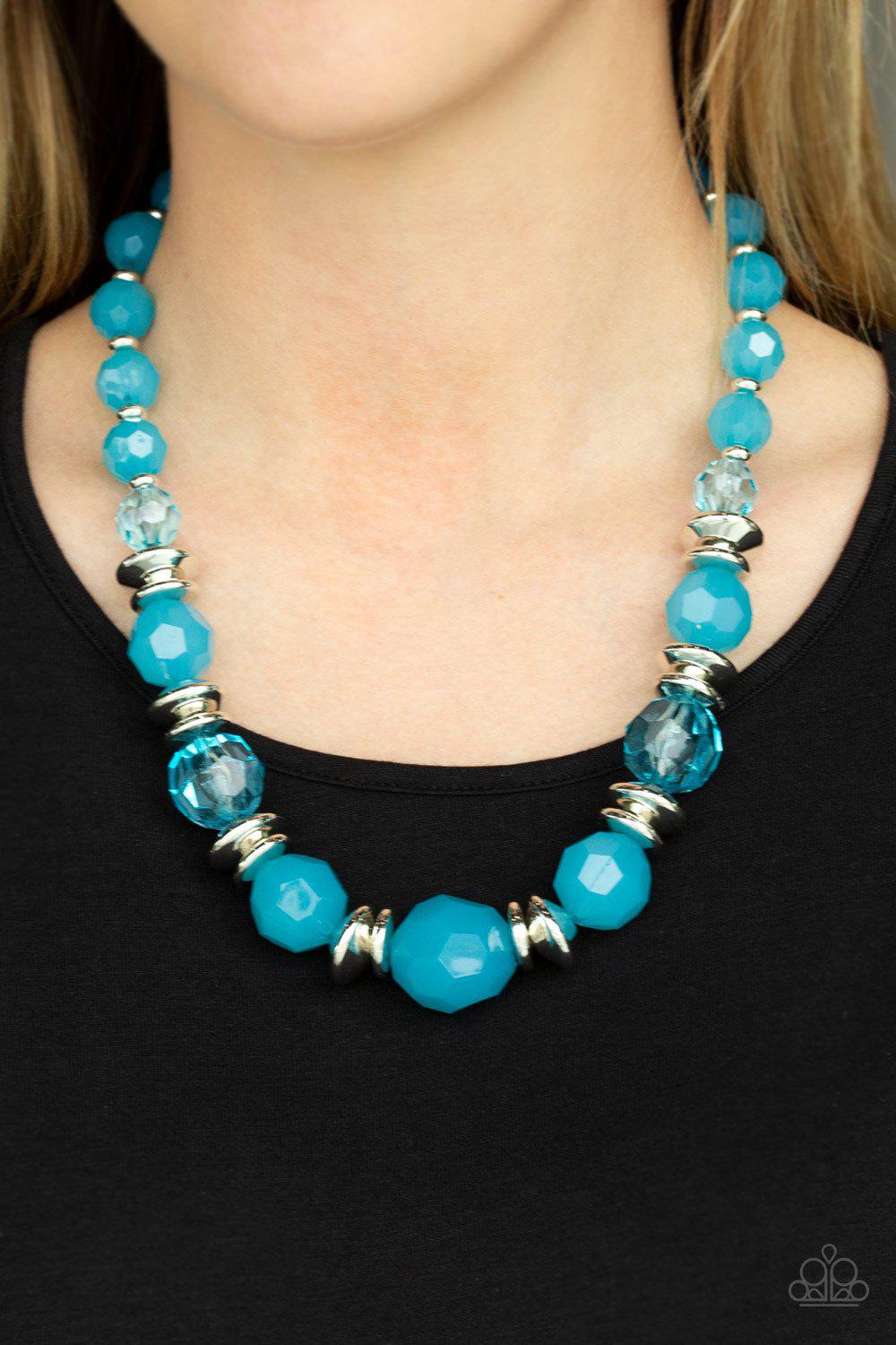 Dine and Dash Blue Necklace - Paparazzi Accessories-CarasShop.com - $5 Jewelry by Cara Jewels