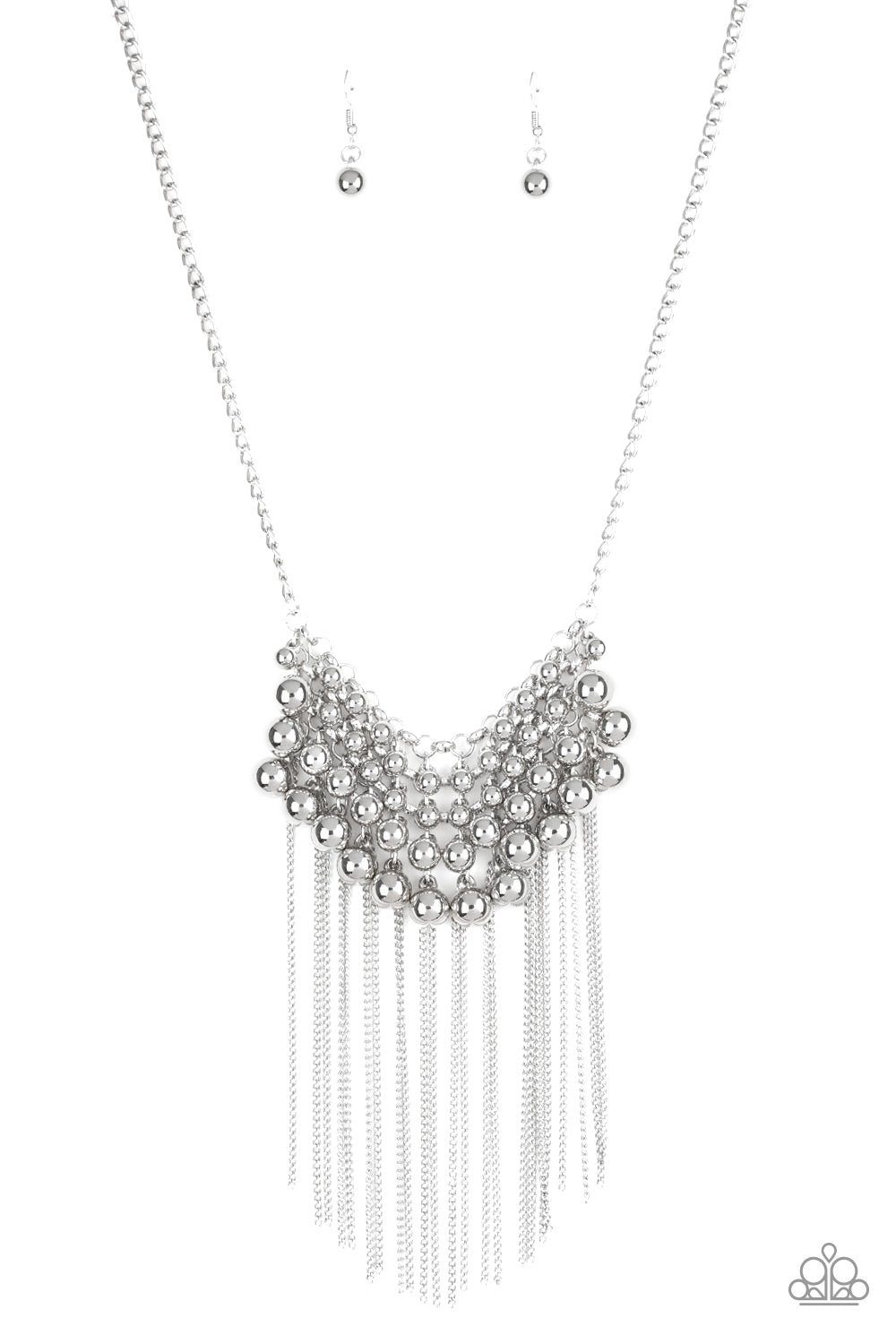 DIVA-de and Rule Silver Necklace - Paparazzi Accessories - lightbox -CarasShop.com - $5 Jewelry by Cara Jewels