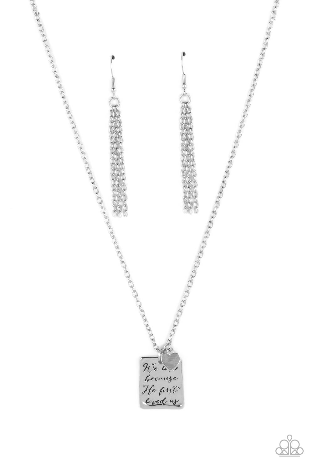 Divine Devotion Silver Inspirational Necklace - Paparazzi Accessories- lightbox - CarasShop.com - $5 Jewelry by Cara Jewels