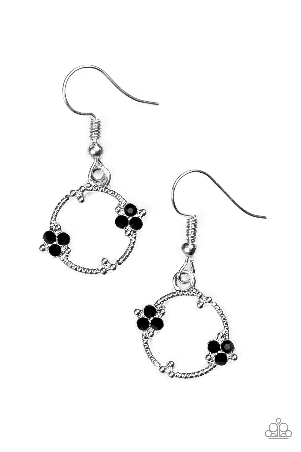 Double The Bubble Black Earrings - Paparazzi Accessories-CarasShop.com - $5 Jewelry by Cara Jewels