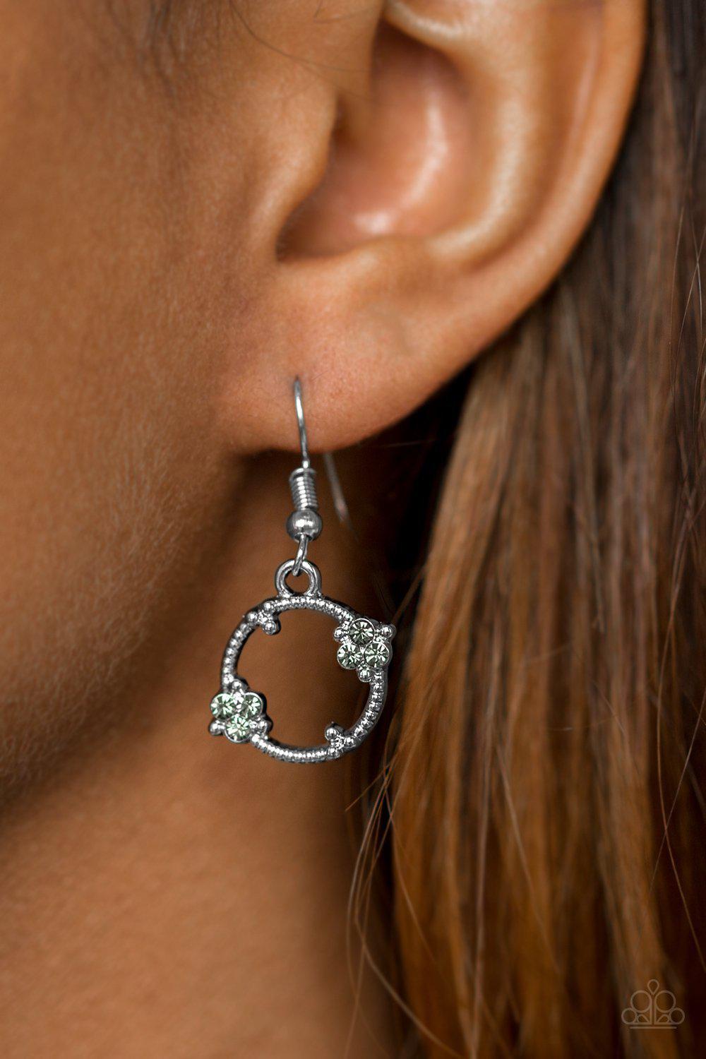 Double the Bubble Silver Earring - Paparazzi Accessories-CarasShop.com - $5 Jewelry by Cara Jewels
