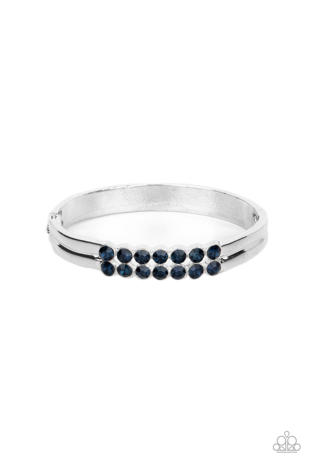 Doubled Down Dazzle Blue Rhinestone Bracelet - Paparazzi Accessories- lightbox - CarasShop.com - $5 Jewelry by Cara Jewels
