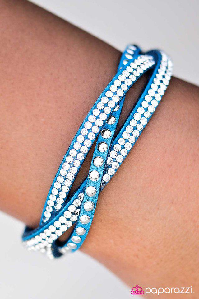 Down For The Count Blue Bracelet - Paparazzi Accessories-on model - CarasShop.com - $5 Jewelry by Cara Jewels