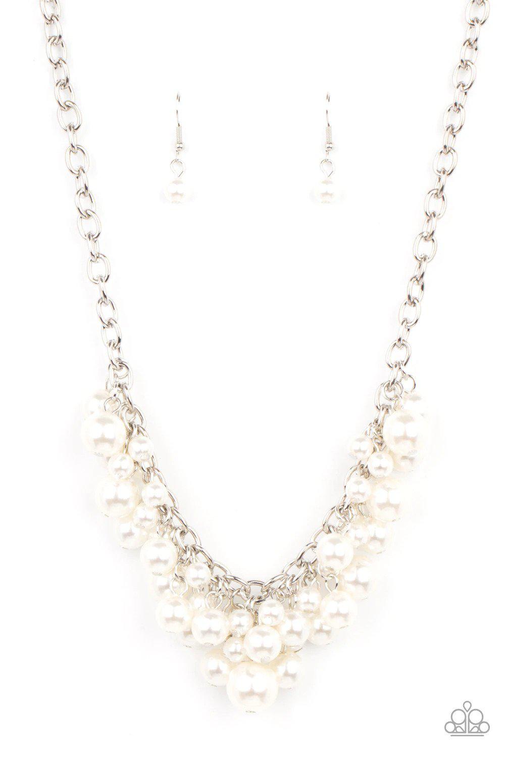 Down For The COUNTESS White Necklace - Paparazzi Accessories- lightbox - CarasShop.com - $5 Jewelry by Cara Jewels