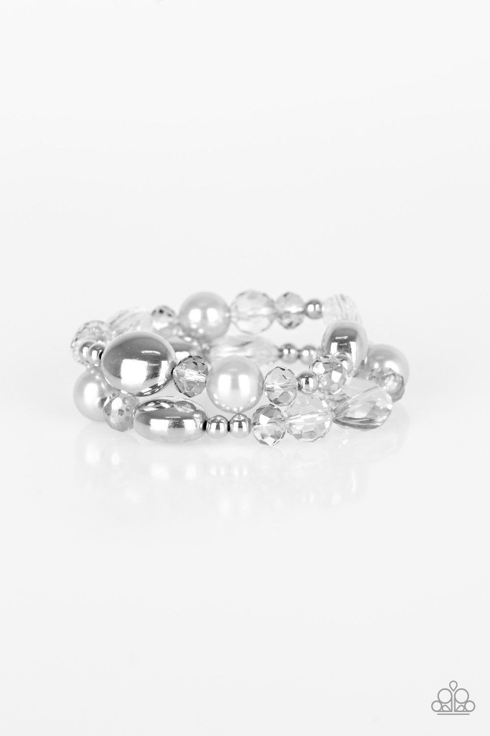 Downtown Dazzle Silver Bracelet Set - Paparazzi Accessories-CarasShop.com - $5 Jewelry by Cara Jewels