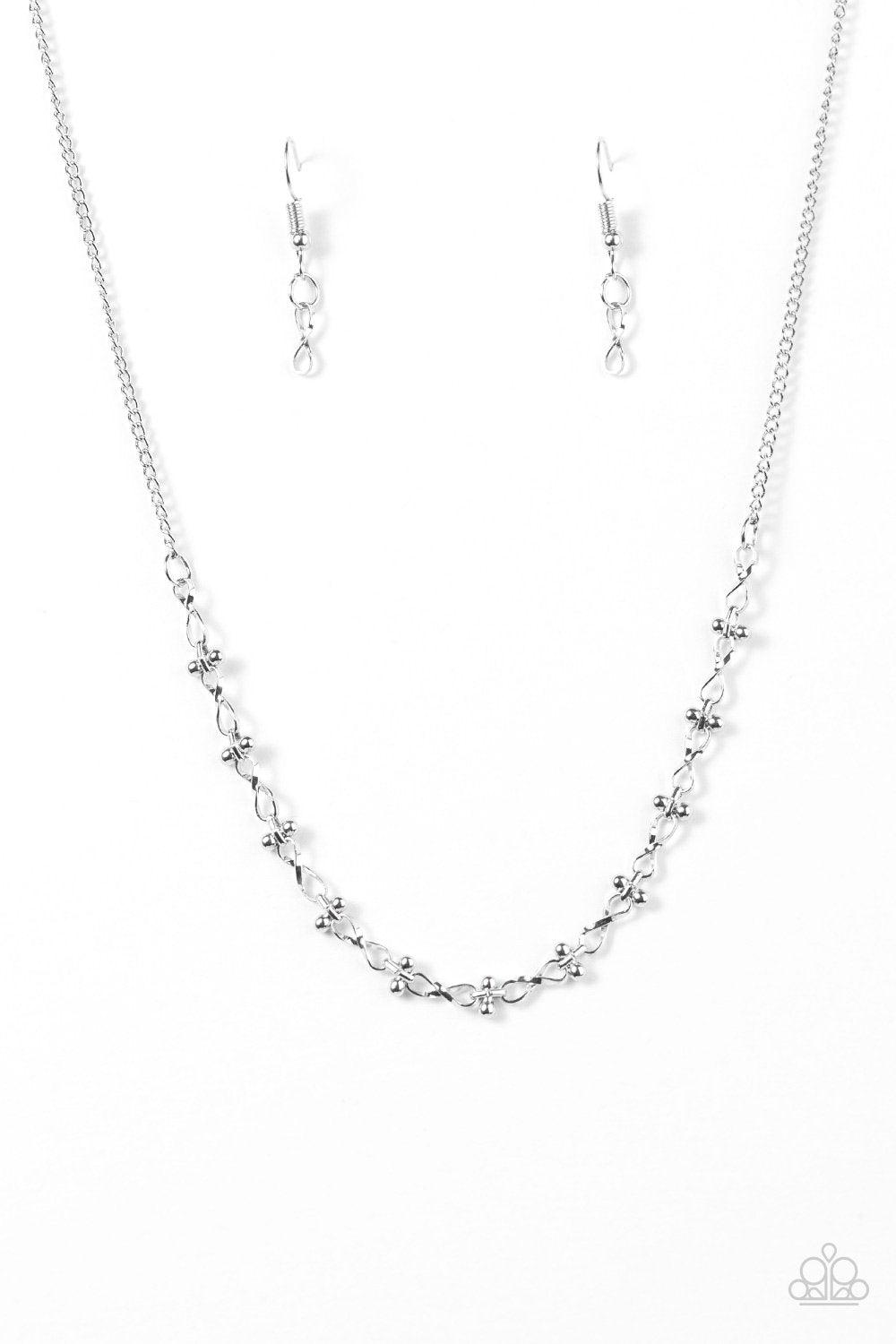 Dream a Little Dream Silver Necklace - Paparazzi Accessories-CarasShop.com - $5 Jewelry by Cara Jewels