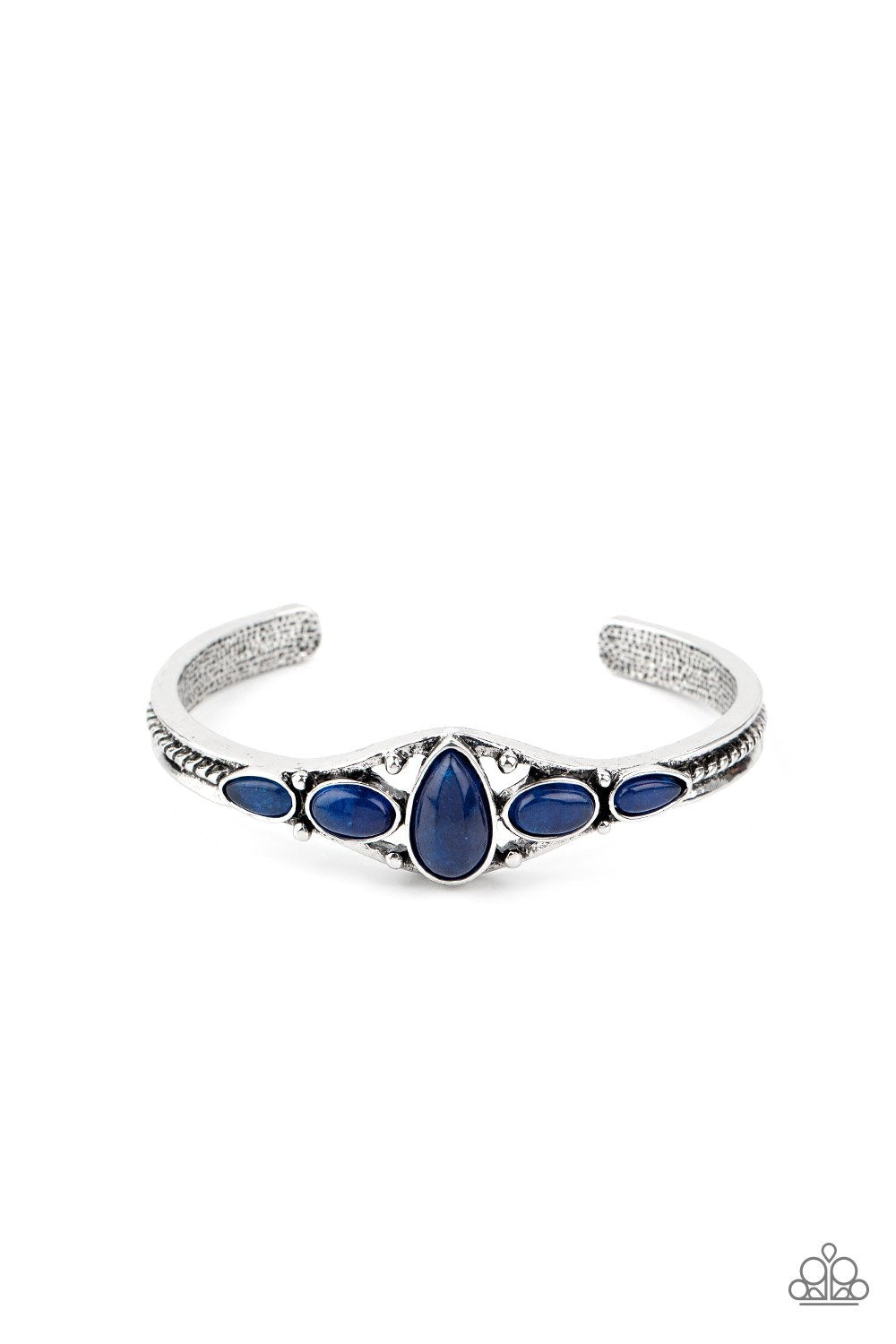 Dream Beam Blue Stone Cuff Bracelet - Paparazzi Accessories- lightbox - CarasShop.com - $5 Jewelry by Cara Jewels