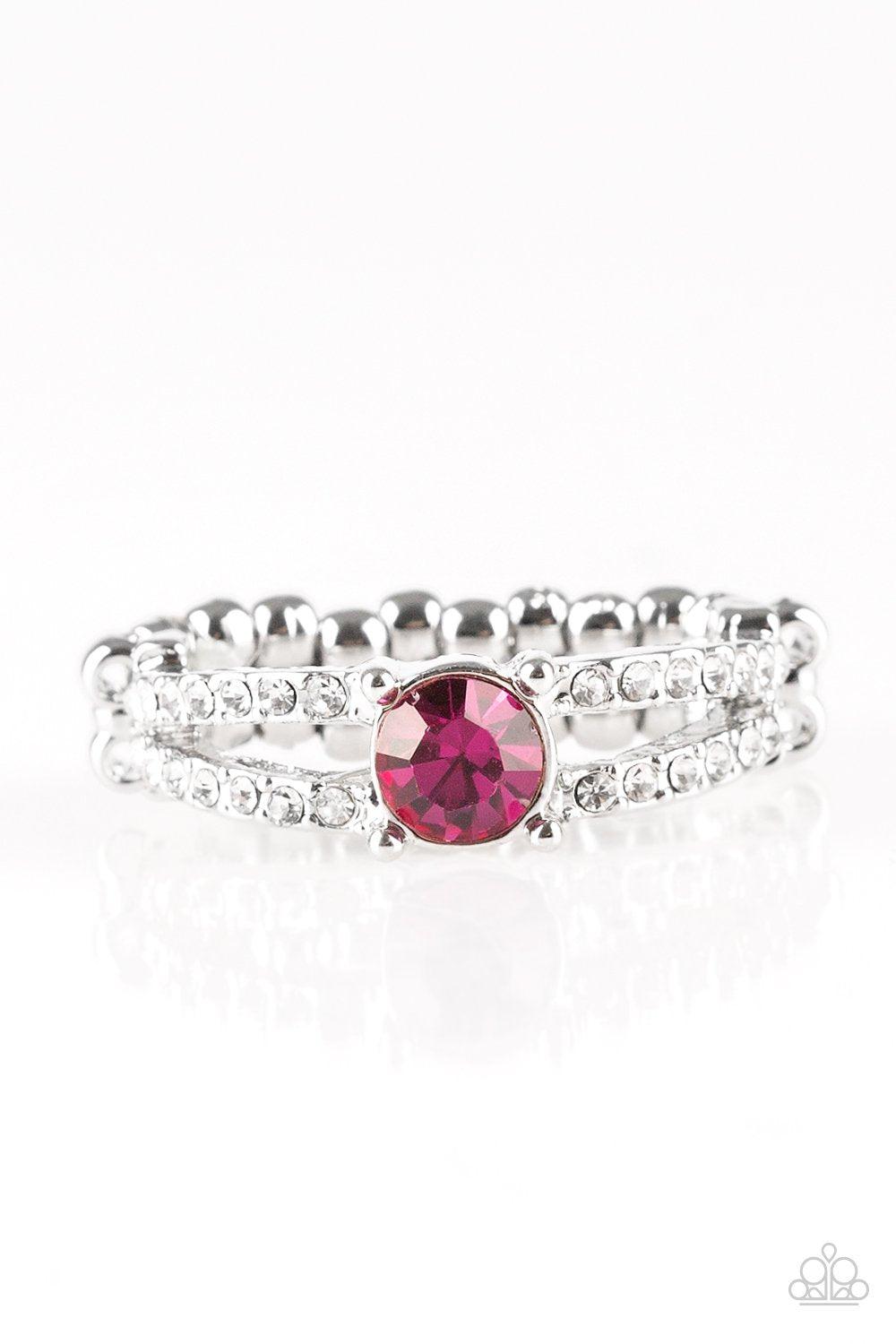 Dream Sparkle Pink Rhinestone Ring - Paparazzi Accessories- lightbox - CarasShop.com - $5 Jewelry by Cara Jewels
