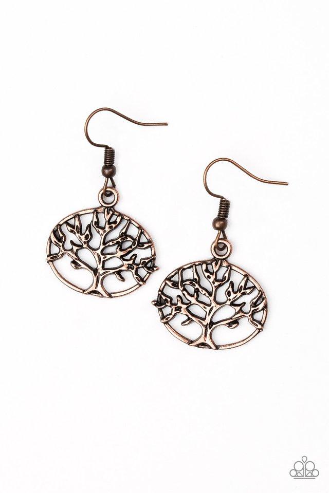 Dream TREEHOUSE Copper Earrings - Paparazzi Accessories-CarasShop.com - $5 Jewelry by Cara Jewels