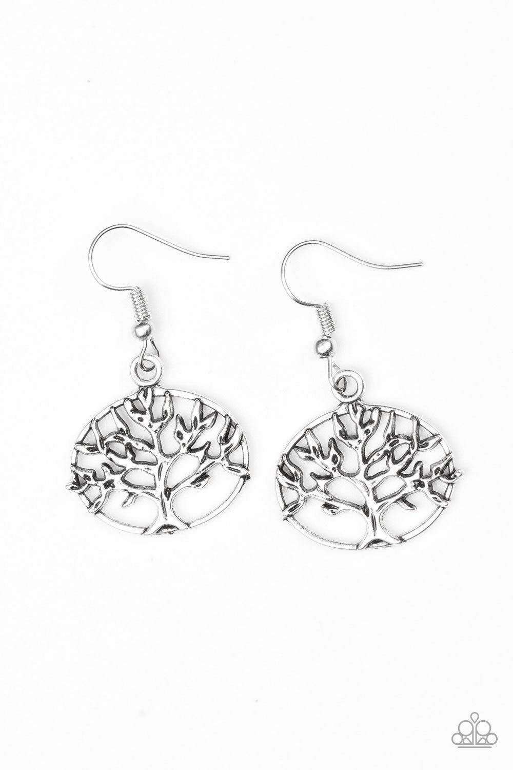 Dream Treehouse Silver Earrings - Paparazzi Accessories-CarasShop.com - $5 Jewelry by Cara Jewels