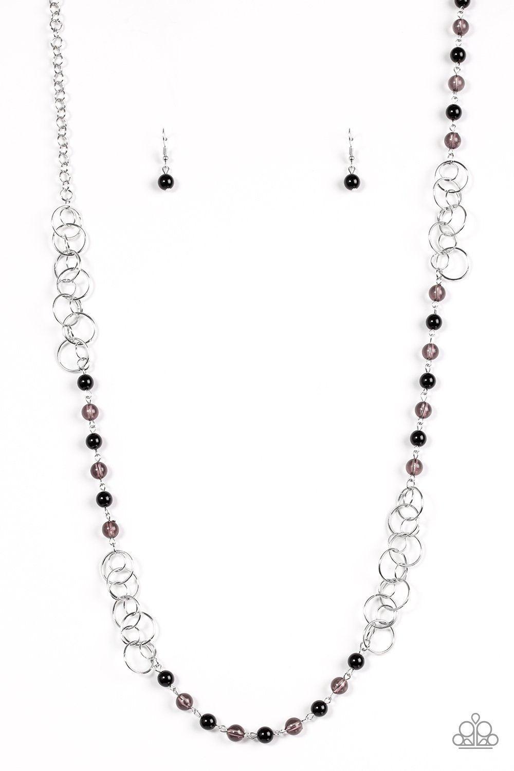 Dreamy Discovery Black and Silver Necklace - Paparazzi Accessories-CarasShop.com - $5 Jewelry by Cara Jewels