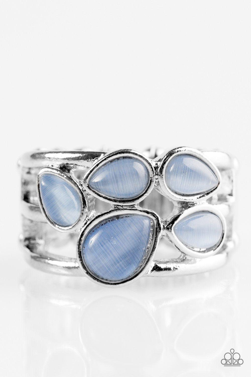 Dreamy Glow Blue Moonstone Ring - Paparazzi Accessories-CarasShop.com - $5 Jewelry by Cara Jewels