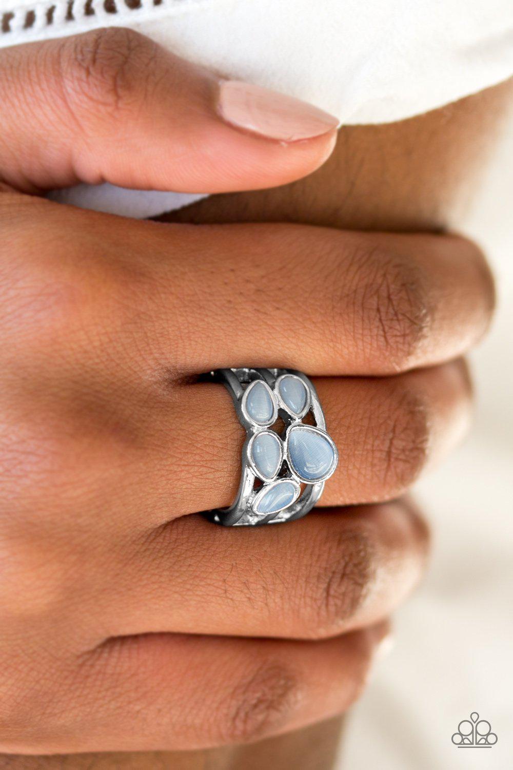 Dreamy Glow Blue Moonstone Ring - Paparazzi Accessories-CarasShop.com - $5 Jewelry by Cara Jewels