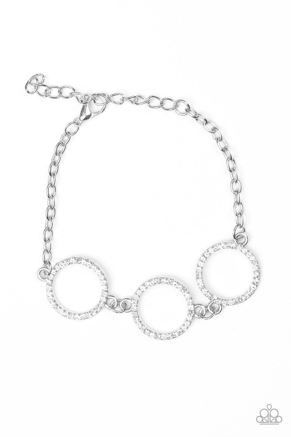Dress The Part White Bracelet - Paparazzi Accessories- lightbox - CarasShop.com - $5 Jewelry by Cara Jewels