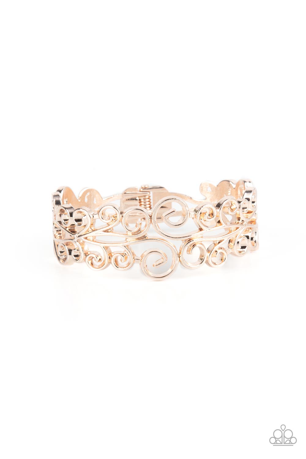 Dressed to FRILL Rose Gold Bracelet - Paparazzi Accessories- lightbox - CarasShop.com - $5 Jewelry by Cara Jewels