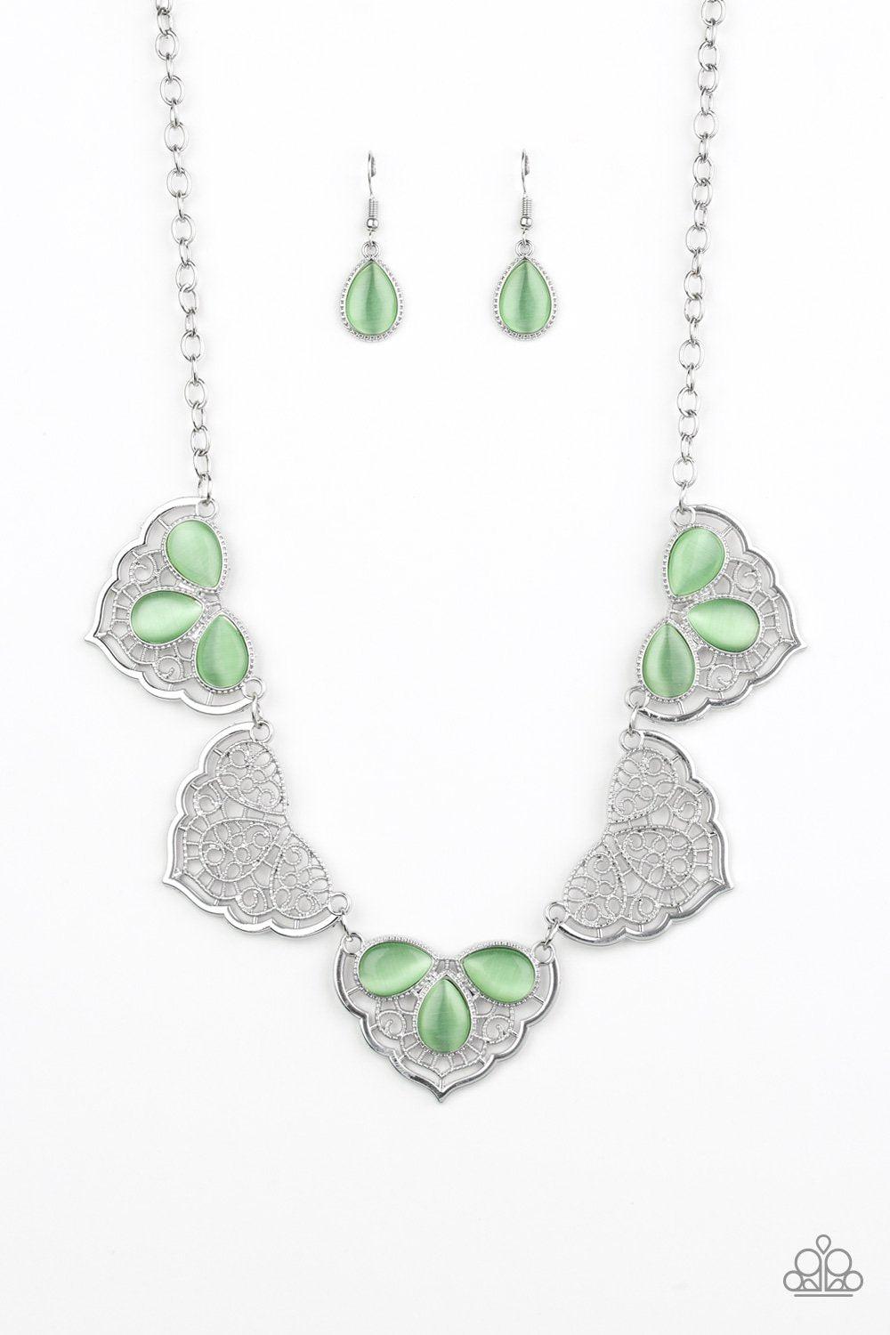 East Coast Essence Green Moonstone Necklace - Paparazzi Accessories-CarasShop.com - $5 Jewelry by Cara Jewels