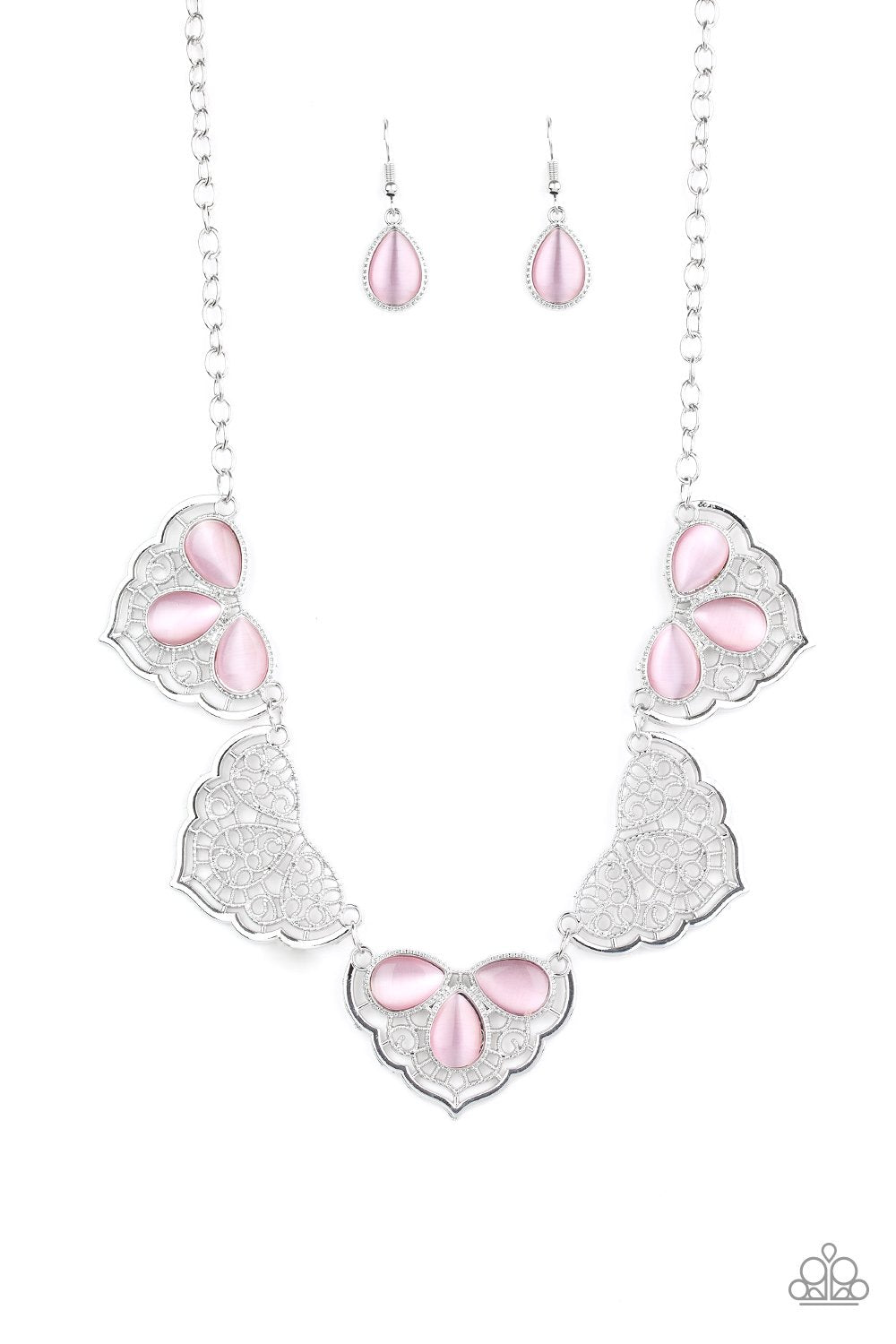 East Coast Essence Pink Moonstone Necklace - Paparazzi Accessories-CarasShop.com - $5 Jewelry by Cara Jewels