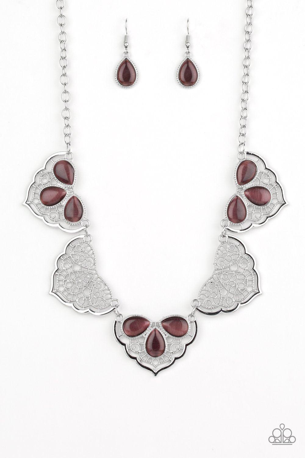 East Coast Essence Purple Moonstone Necklace - Paparazzi Accessories-CarasShop.com - $5 Jewelry by Cara Jewels