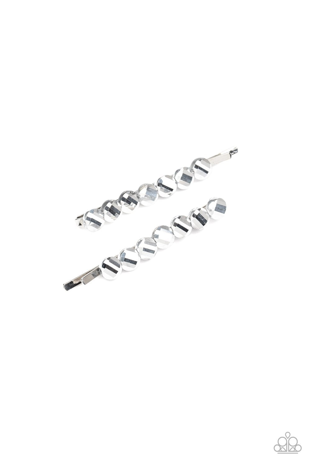 Easy On The Hairspray Silver Hematite Hair Pins - Paparazzi Accessories-CarasShop.com - $5 Jewelry by Cara Jewels