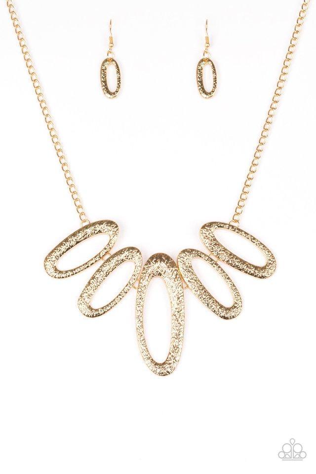 Easy Tigress Gold Necklace - Paparazzi Accessories-CarasShop.com - $5 Jewelry by Cara Jewels