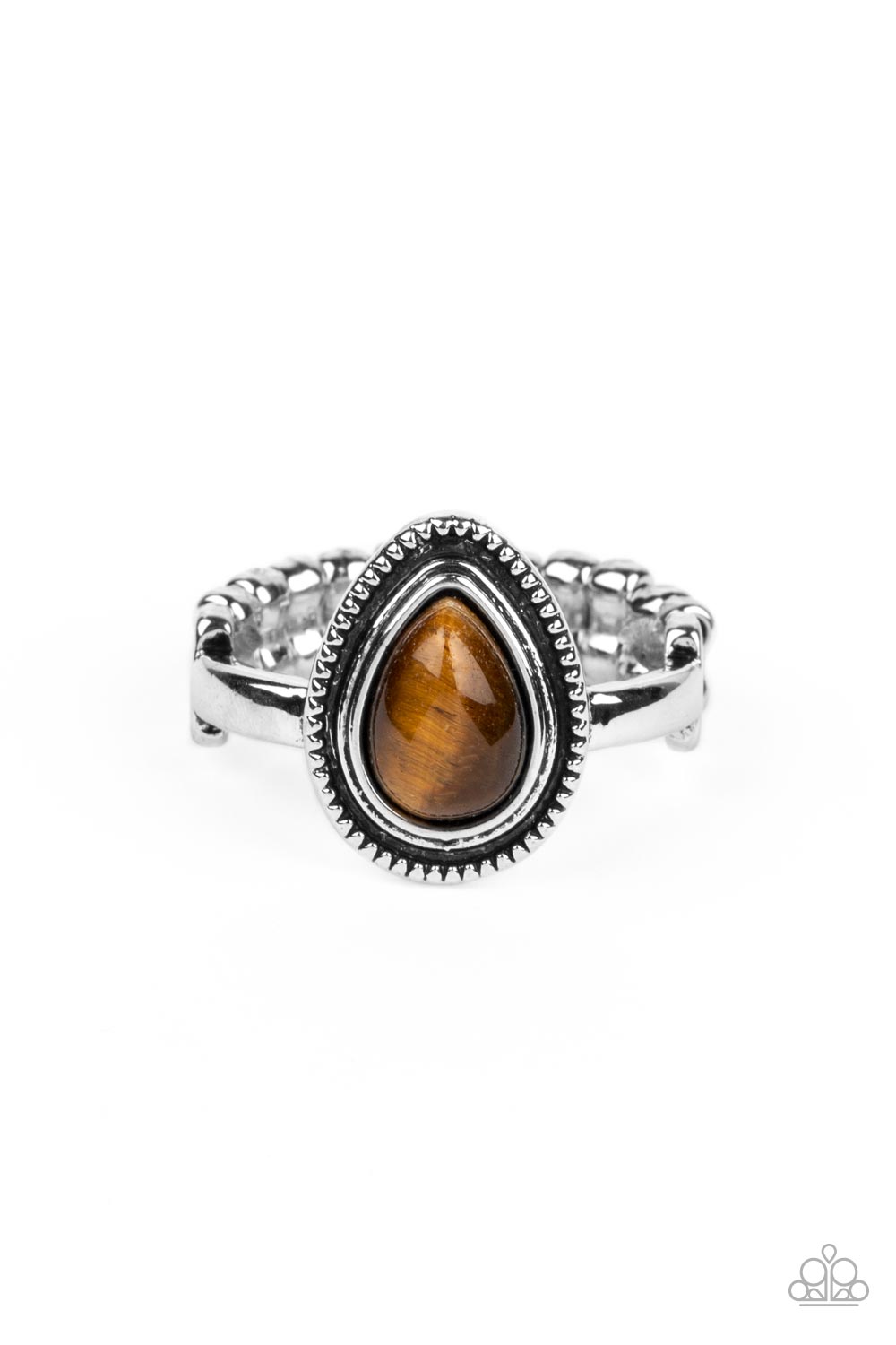 Eco Elements Brown Tiger&#39;s Eye Stone Ring - Paparazzi Accessories- lightbox - CarasShop.com - $5 Jewelry by Cara Jewels