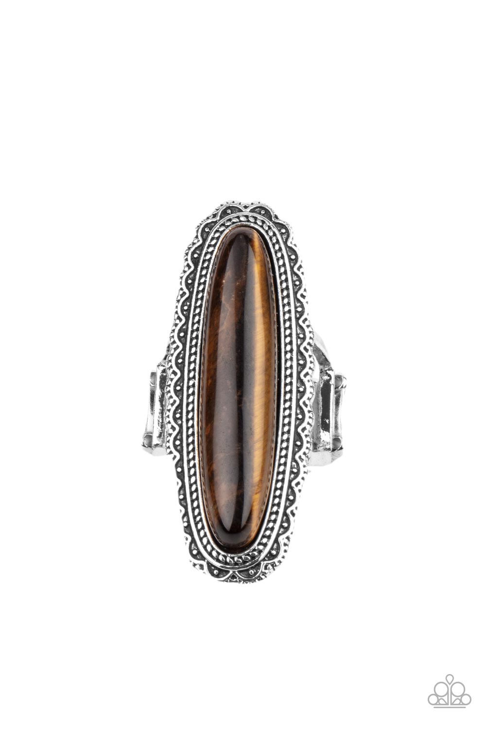 Eco Equinox Brown Tiger's Eye Stone Ring - Paparazzi Accessories- lightbox - CarasShop.com - $5 Jewelry by Cara Jewels