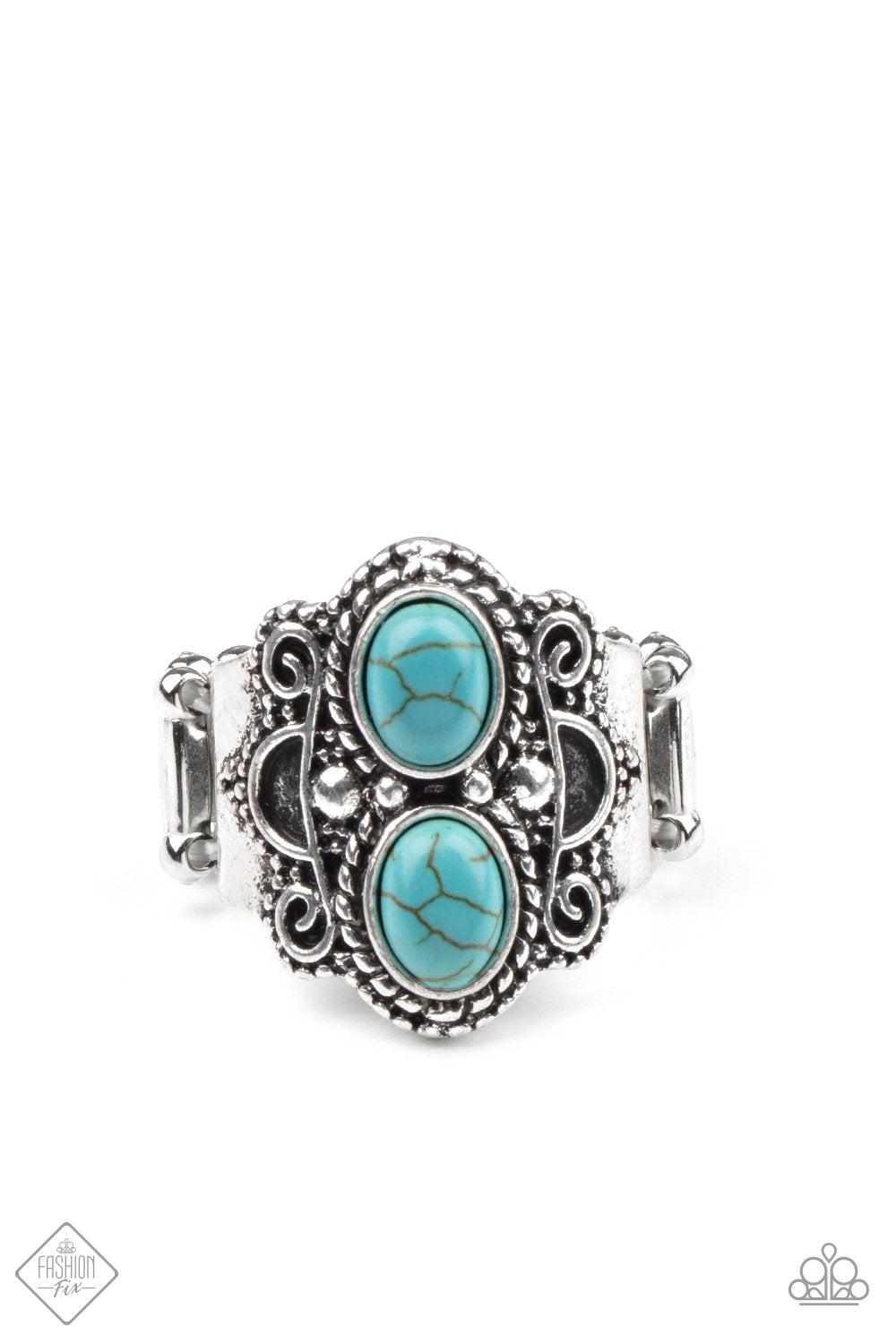 Eco Essence Turquoise Blue Stone Ring - Paparazzi Accessories - lightbox -CarasShop.com - $5 Jewelry by Cara Jewels