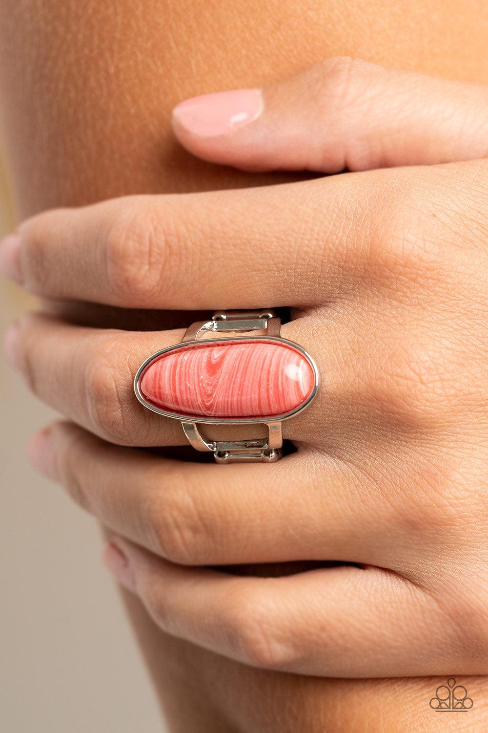 Eco Expression Pink Ring - Paparazzi Accessories-on model - CarasShop.com - $5 Jewelry by Cara Jewels