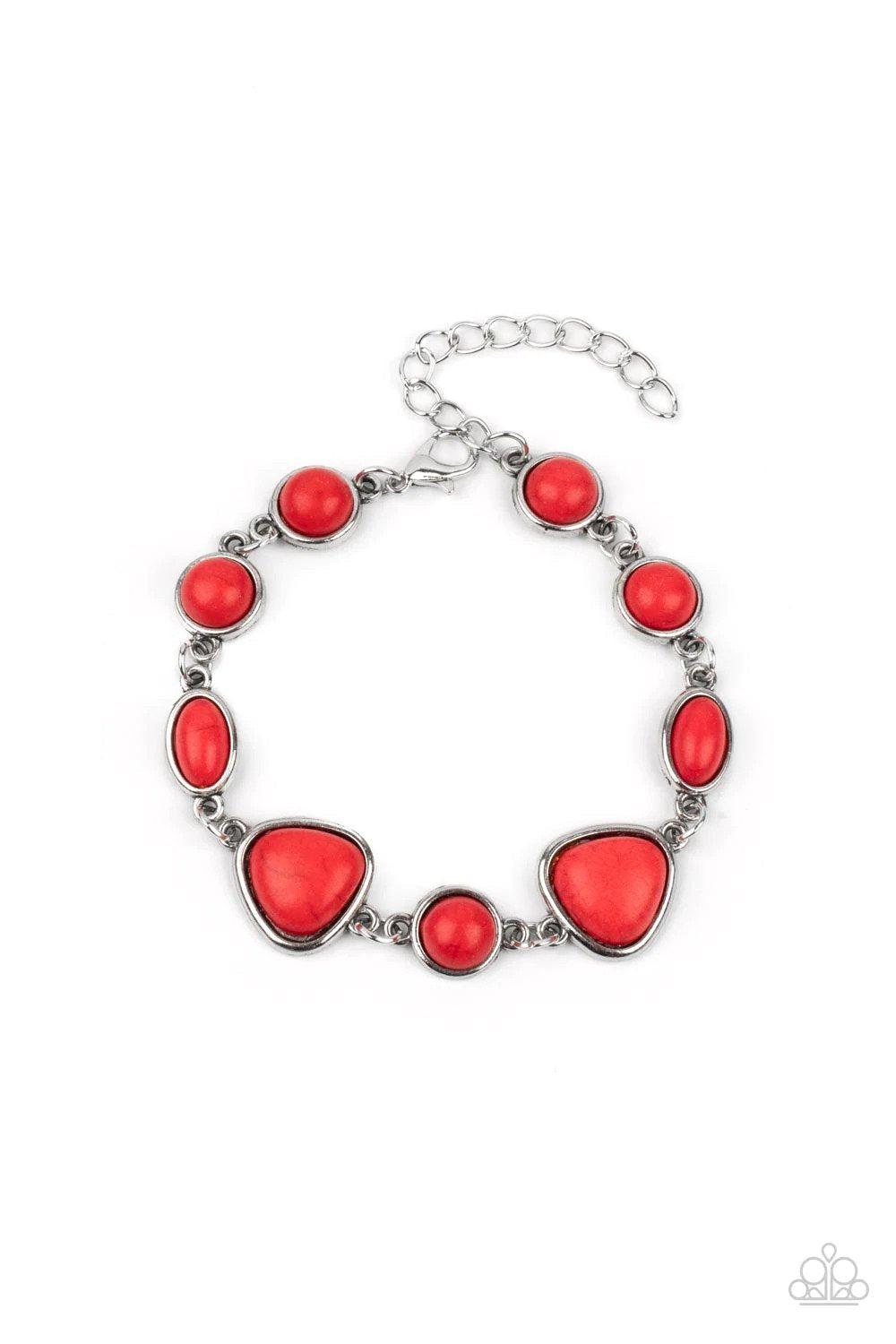 Eco-Friendly Fashionista Red Bracelet - Paparazzi Accessories- lightbox - CarasShop.com - $5 Jewelry by Cara Jewels