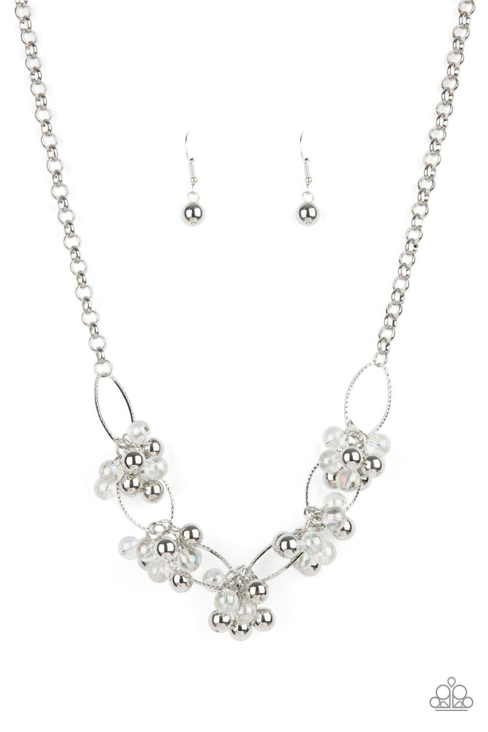 Effervescent Ensemble White Necklace - Paparazzi Accessories LOTP Exclusive July 2021- lightbox - CarasShop.com - $5 Jewelry by Cara Jewels