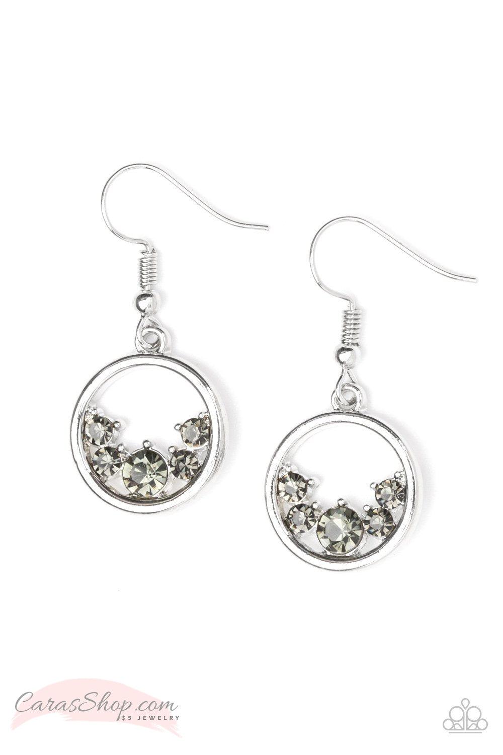 Effortlessly Effervescent Silver Earrings - Paparazzi Accessories-CarasShop.com - $5 Jewelry by Cara Jewels