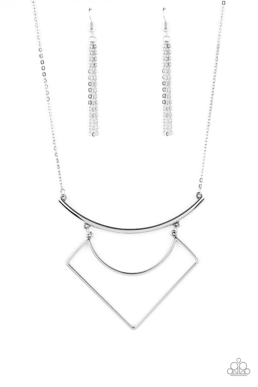 Egyptian Edge Silver Necklace - Paparazzi Accessories - lightbox -CarasShop.com - $5 Jewelry by Cara Jewels