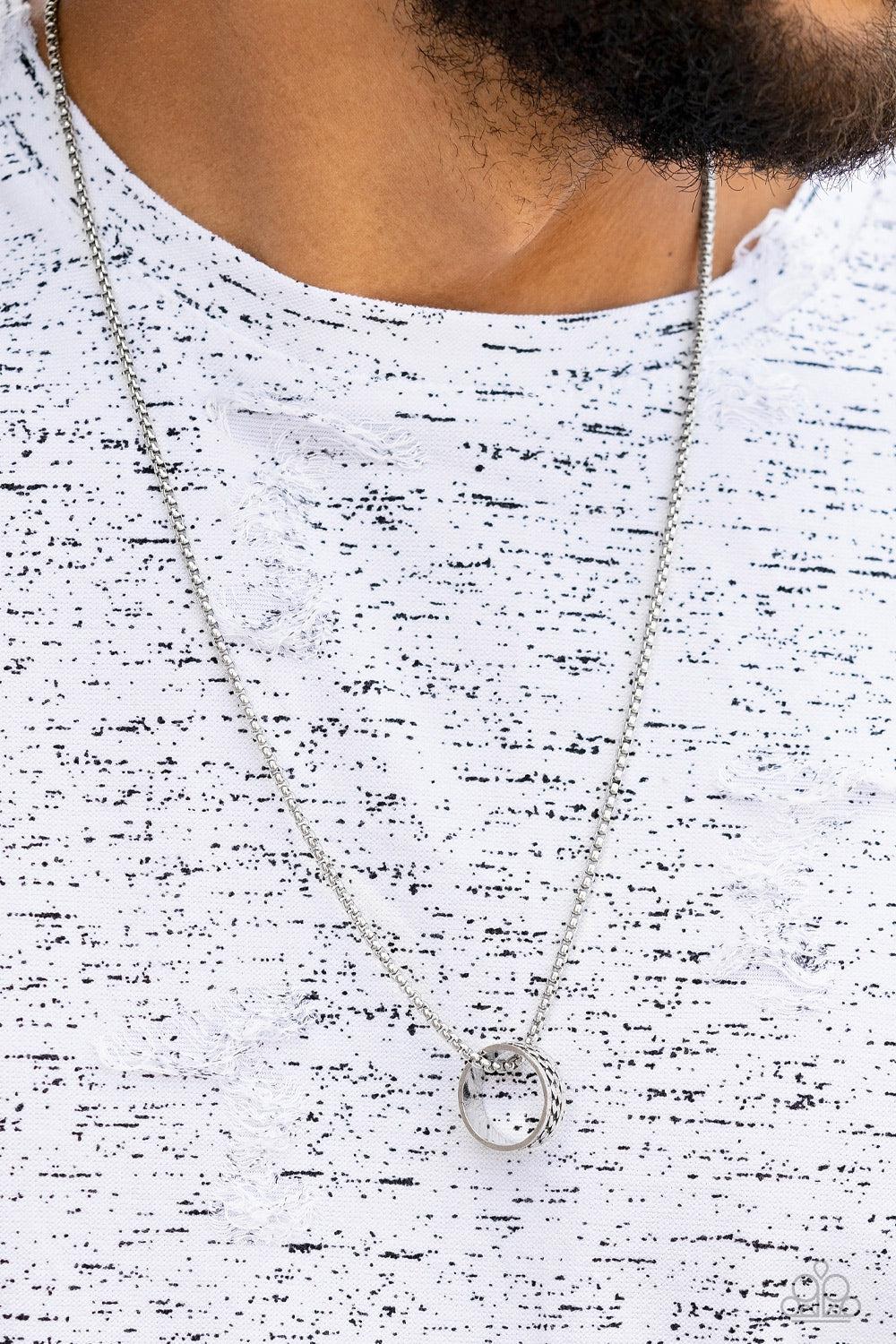 Emotion Potion Men&#39;s Silver Urban Necklace - Paparazzi Accessories-on model - CarasShop.com - $5 Jewelry by Cara Jewels