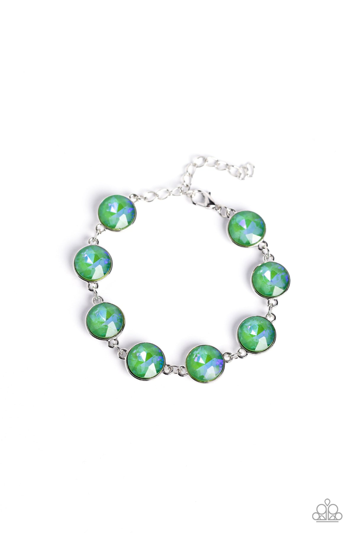 Enchanted Emblems Green Rhinestone Bracelet- lightbox - CarasShop.com - $5 Jewelry by Cara Jewels