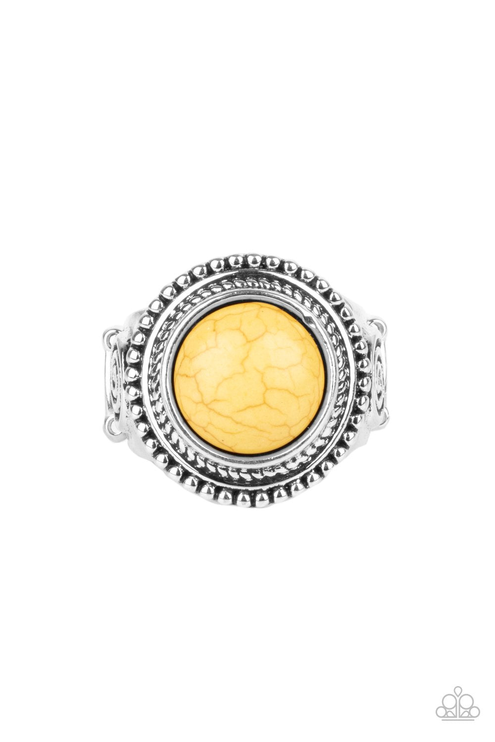 Evolutionary Essence Yellow Stone Ring - Paparazzi Accessories- lightbox - CarasShop.com - $5 Jewelry by Cara Jewels
