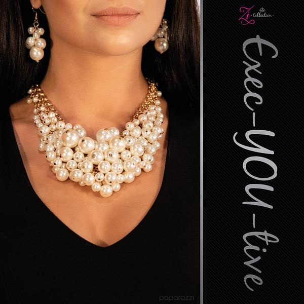 Exec-YOU-tive 2018 Zi Collection Necklace and matching Earrings - Paparazzi Accessories-CarasShop.com - $5 Jewelry by Cara Jewels