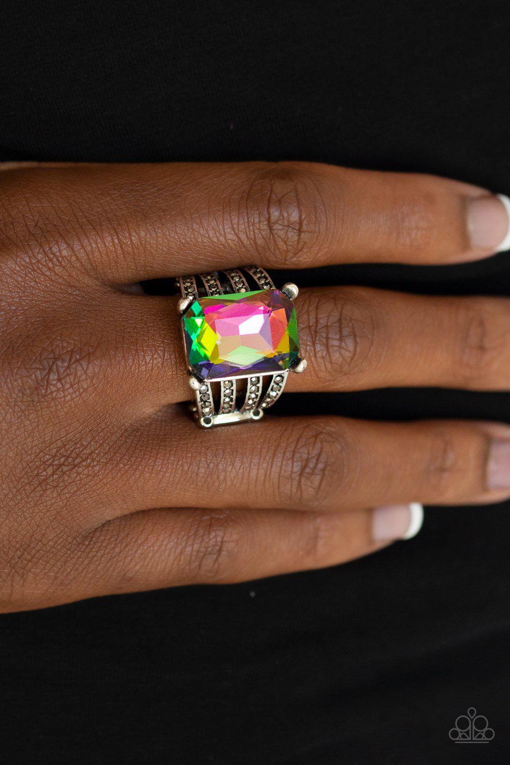 Expect Heavy REIGN Multi-color &quot;Oilspill&quot; Ring - Paparazzi Accessories-CarasShop.com - $5 Jewelry by Cara Jewels