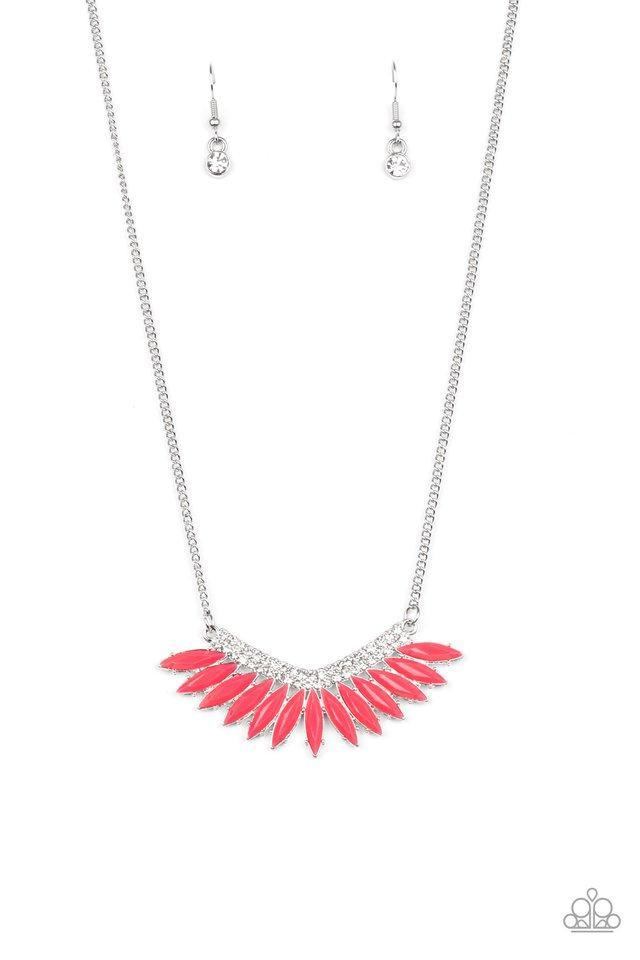 Extra Extravaganza Pink and White Rhinestone Necklace - Paparazzi Accessories - lightbox -CarasShop.com - $5 Jewelry by Cara Jewels