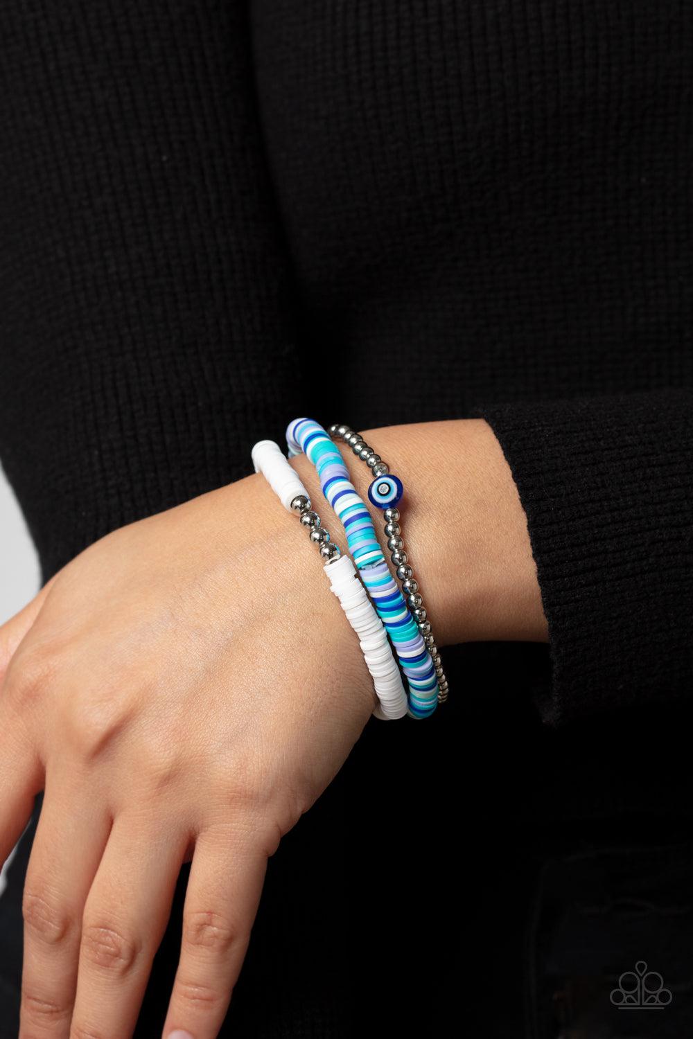 EYE Have A Dream Blue Bracelet - Paparazzi Accessories- lightbox - CarasShop.com - $5 Jewelry by Cara Jewels