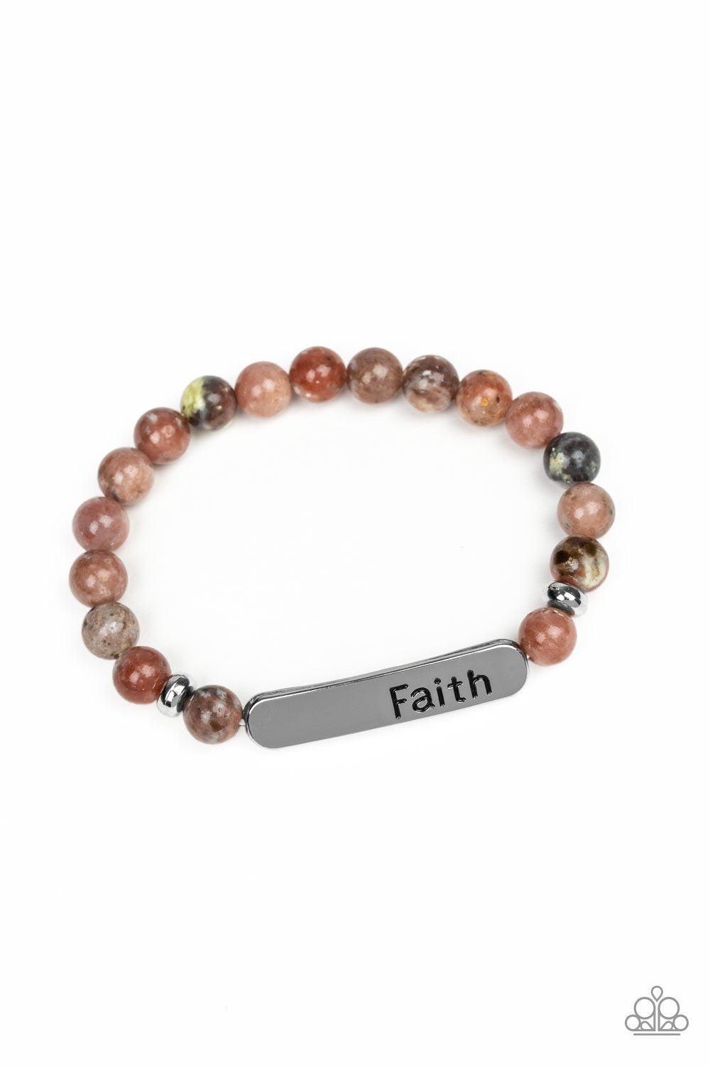 Faith In All Things Multi-color Stone Stretch Bracelet - Paparazzi Accessories-CarasShop.com - $5 Jewelry by Cara Jewels