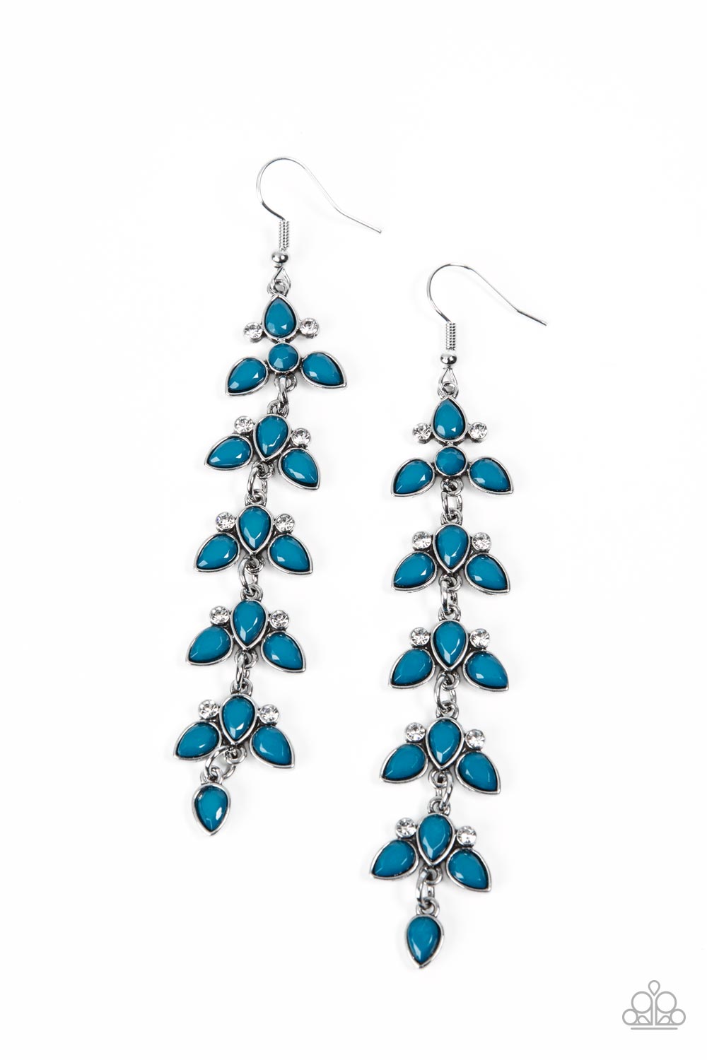 Fanciful Foliage Blue Earrings - Paparazzi Accessories- lightbox - CarasShop.com - $5 Jewelry by Cara Jewels