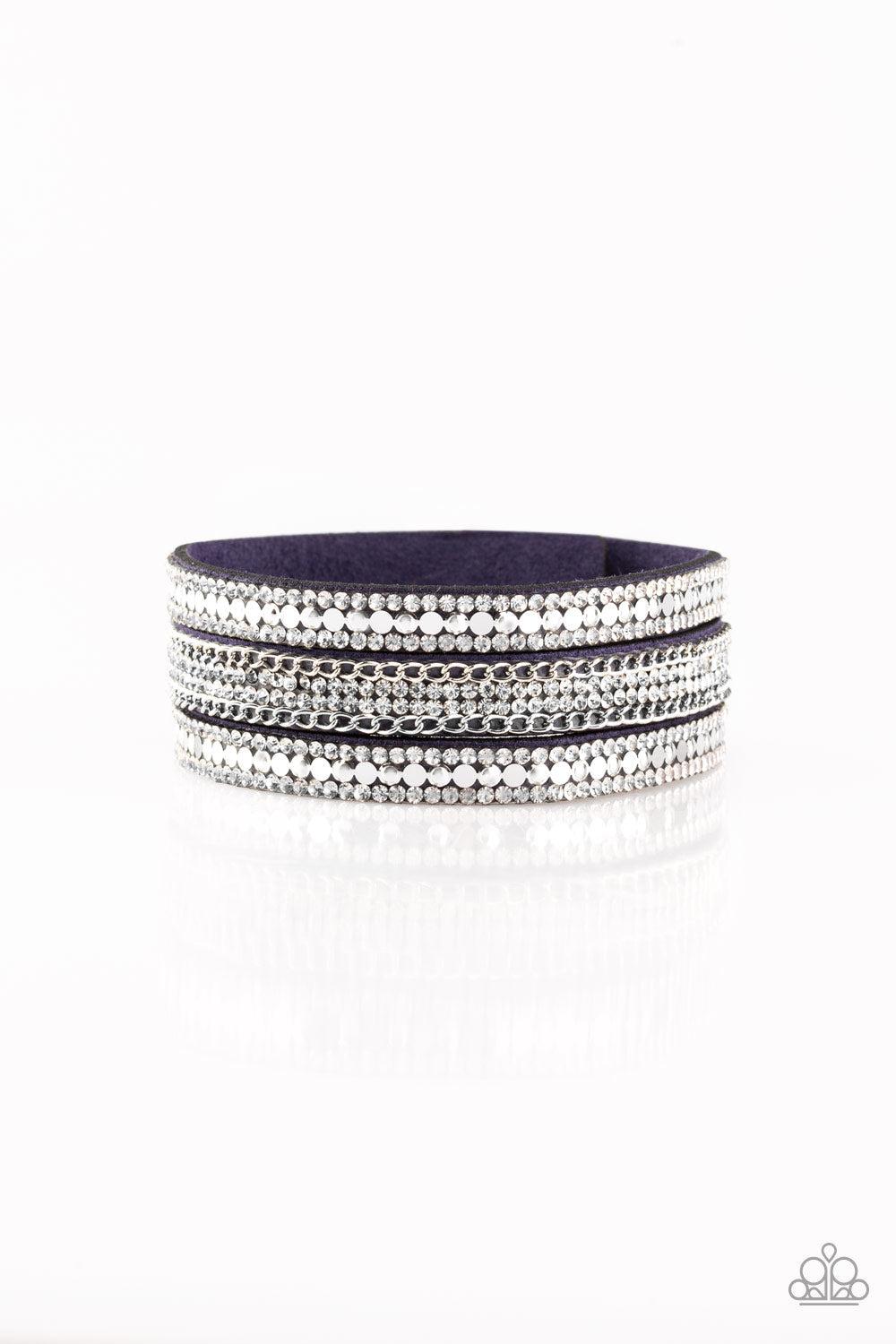 Fashion Fanatic Blue Wrap Bracelet - Paparazzi Accessories- lightbox - CarasShop.com - $5 Jewelry by Cara Jewels