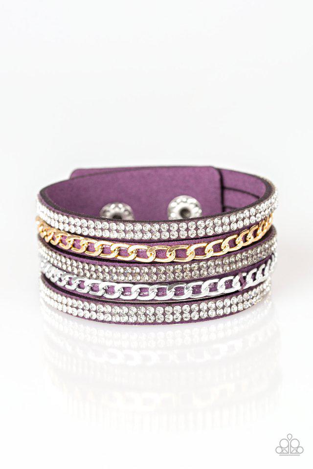 Fashion Fiend Purple Wrap Snap Bracelet - Paparazzi Accessories- lightbox - CarasShop.com - $5 Jewelry by Cara Jewels