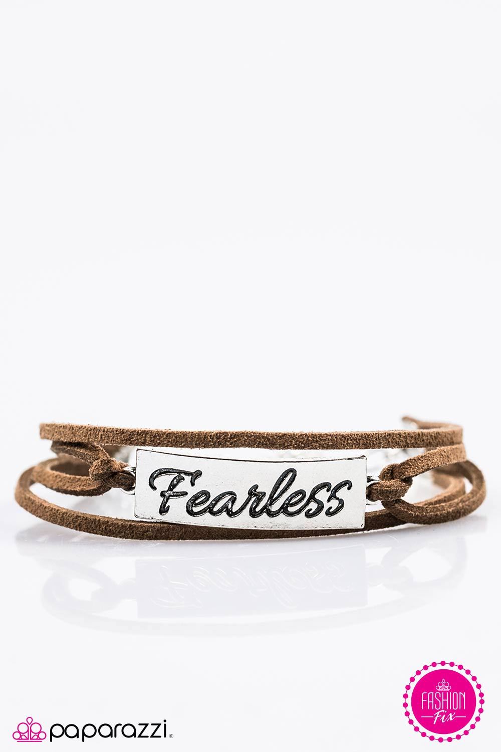 Fearless Brown Suede Inspirational Bracelet - Paparazzi Accessories-CarasShop.com - $5 Jewelry by Cara Jewels