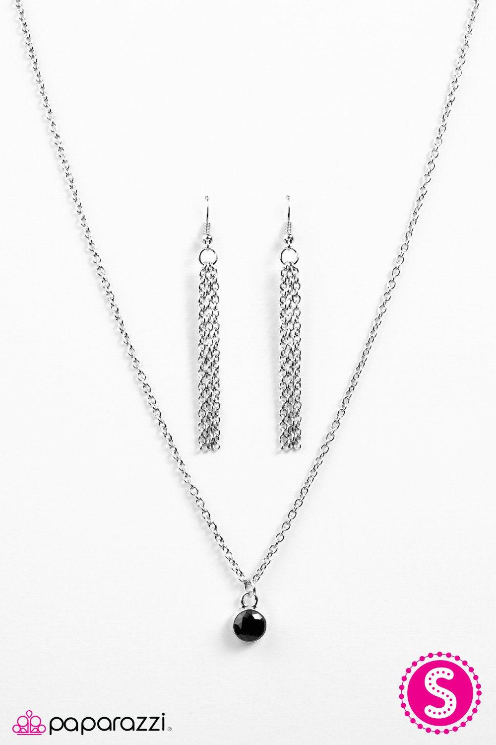 Final Masterpiece Black Necklace - Paparazzi Accessories-CarasShop.com - $5 Jewelry by Cara Jewels
