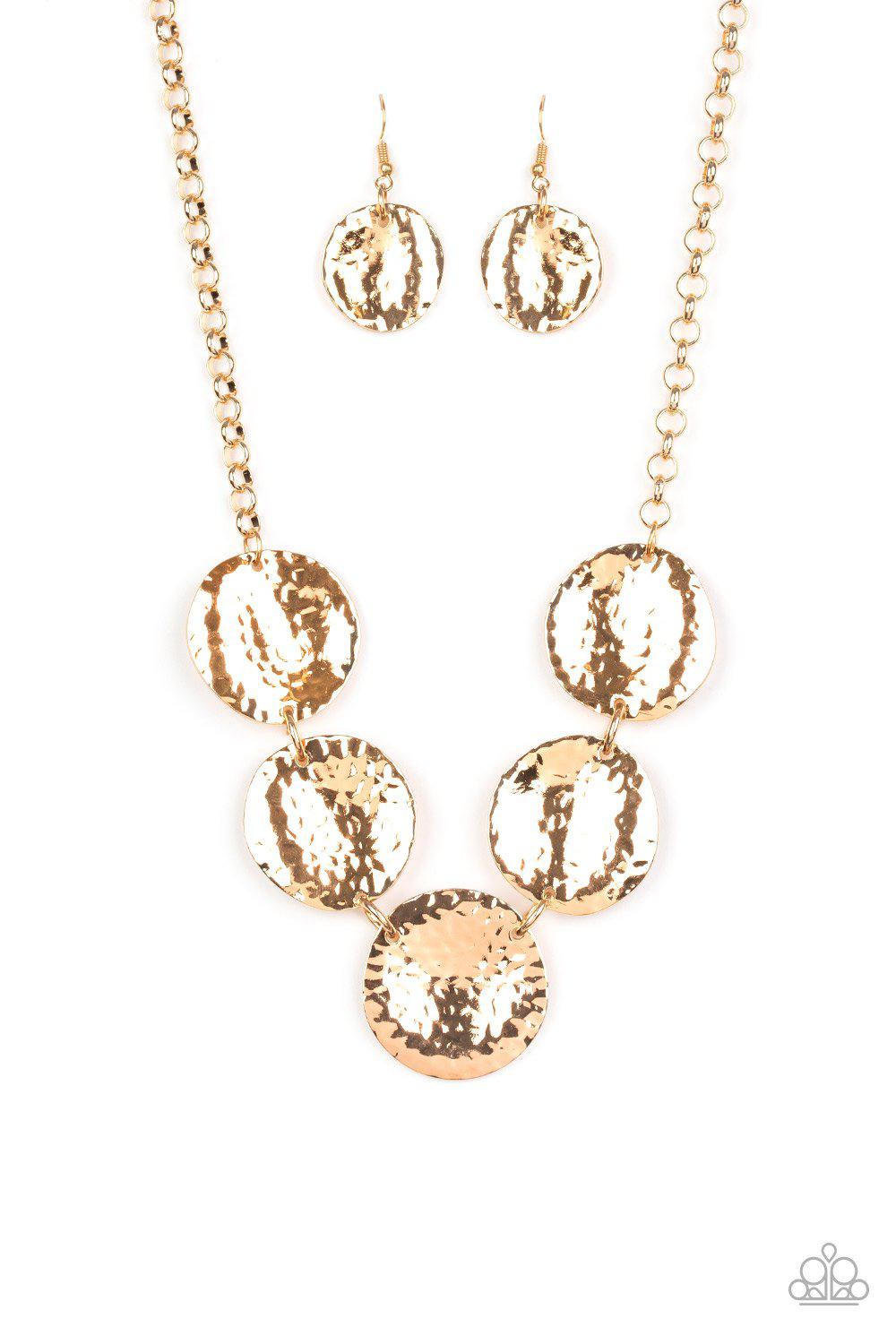 First Impressions Gold Necklace - Paparazzi Accessories-CarasShop.com - $5 Jewelry by Cara Jewels