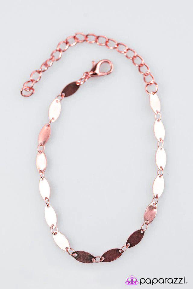Flash Fire Copper Bracelet - Paparazzi Accessories- lightbox - CarasShop.com - $5 Jewelry by Cara Jewels
