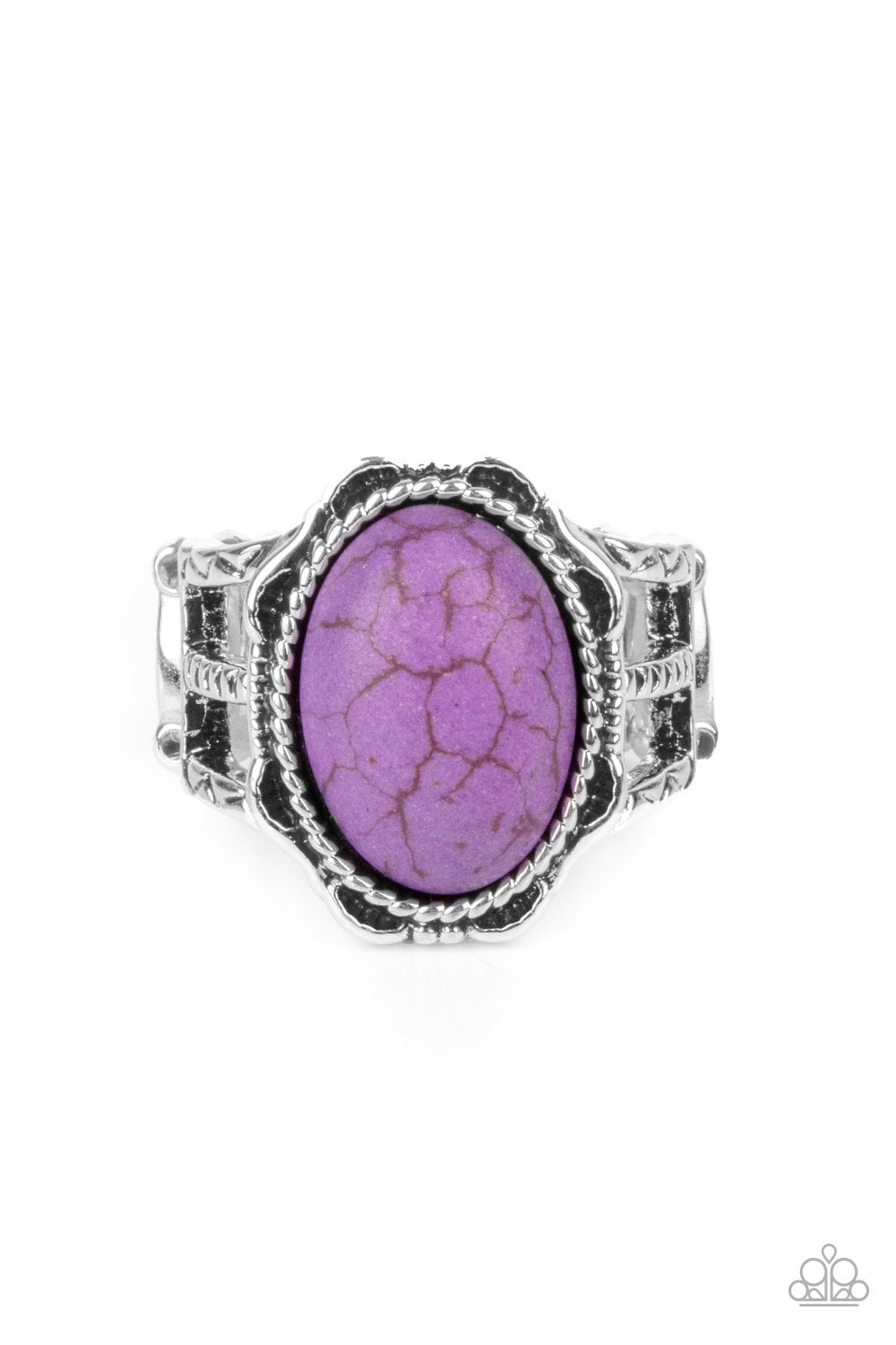 Flowering Dunes Purple Stone Ring - Paparazzi Accessories- lightbox - CarasShop.com - $5 Jewelry by Cara Jewels