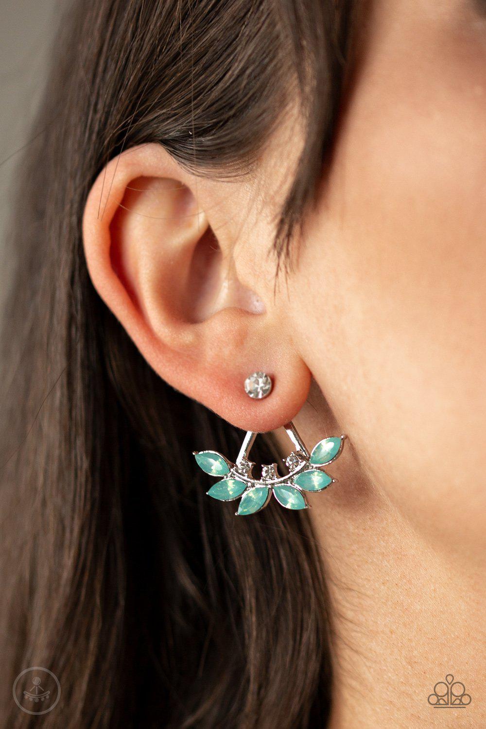 Forest Formal Green Double-sided post Earrings - Paparazzi Accessories-CarasShop.com - $5 Jewelry by Cara Jewels